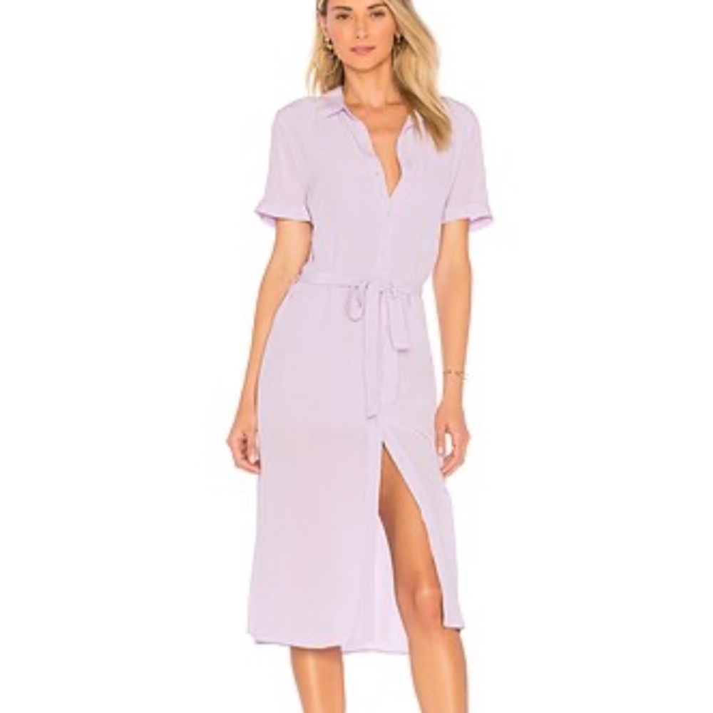 L'ACADEMIE The Shirt Dress in Lilac size XS